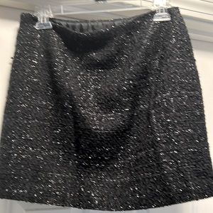 Black mini knit skirt